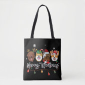 Sac fourre-tout typographique Joyeux Woofmas (Devant)