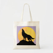 Sac fourre-tout un loup hurlant sur la lune. (Devant)