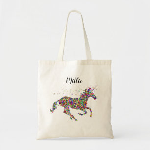 Sac fourre-tout Unicorn multicolore personnalisé
