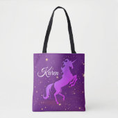 Sac fourre-tout Unicorne violet d'élevage personna (Devant)
