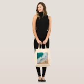 Sac fourre-tout vague d'océan surf design monogram (Devant (modèle))