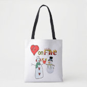 Sac fourre-tout Valentines Coeurs de jour sur Fire (Devant)