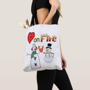 Sac fourre-tout Valentines Coeurs de jour sur Fire