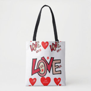 sac fourre-tout valentines jour amour coeur