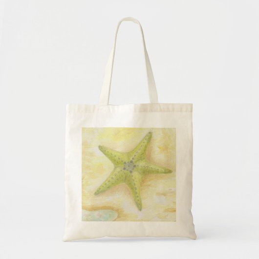 Sac fourre-tout vert à étoiles de mer (Devant)