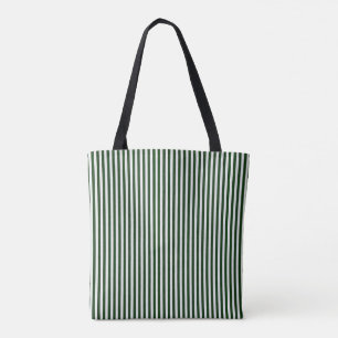 Sac fourre-tout, vert chasseur et rayure blanche v