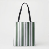 Sac fourre-tout, vert chasseur et rayure blanche v (Devant)
