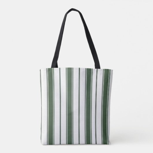 Sac fourre-tout, vert chasseur et rayure blanche v (Dos)