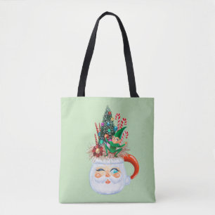 Sac fourre-tout vert de la Monnaie Père Noël vinta