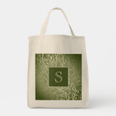 Sac fourre-tout vert Élégant de Monogramme (Dos)