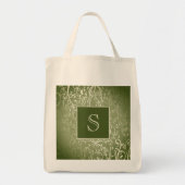 Sac fourre-tout vert Élégant de Monogramme (Devant)
