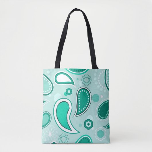 sac fourre-tout vert paisley (Devant)