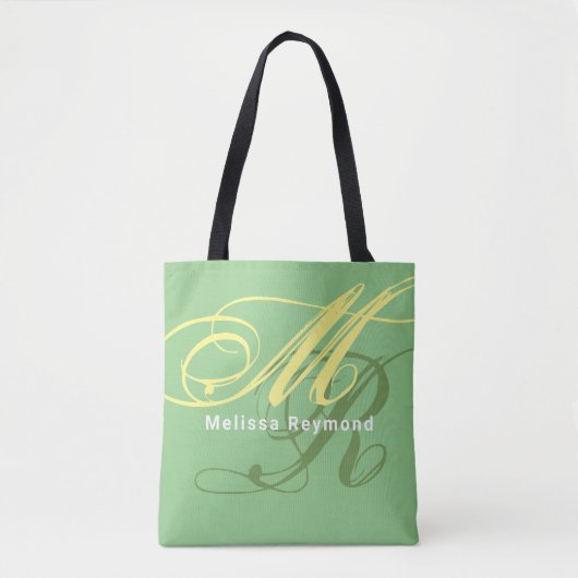 sac fourre-tout vert tout-sur-impression monogramm (Devant)