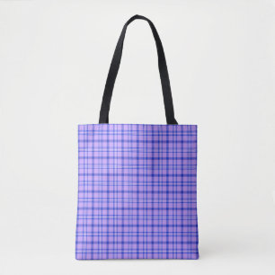 Sac fourre-tout vibrant à carreaux bleu violet de