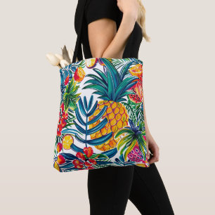 Sac fourre-tout vibrant à motif tropical abstrait 