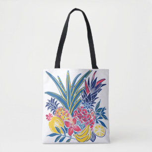 Sac fourre-tout vibrant fruit tropical et fleur d'