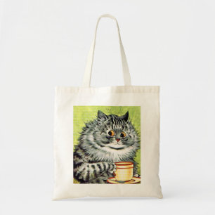 Sac fourre-tout vintage à chat de tasse de thé d