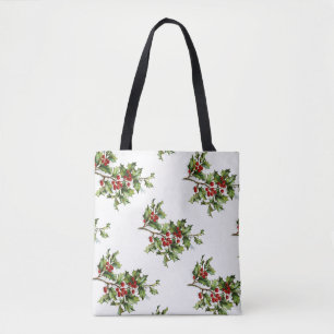 Sac fourre-tout vintage à impression de houx tout