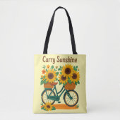 Sac fourre-tout vintage pour vélos et tournesols (Devant)