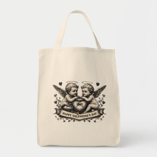 Sac fourre-tout vintage Valentine Cherub | Ange ro (Devant)