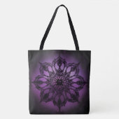 Sac fourre-tout violet mandala gothique (Devant)