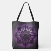 Sac fourre-tout violet mandala gothique (Dos)