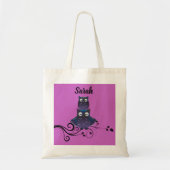 Sac fourre-tout violet thème chouette (Devant)