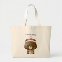 Sac fourre-tout | Visage d'ours de Noël mignon