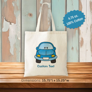 Sac fourre-tout voiture de dessin animé bleu