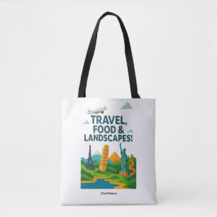 Sac fourre-tout Voyage, Nourriture & Paysages Aj