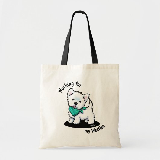 Sac fourre-tout Westie KiniArt Cutieface (Devant)