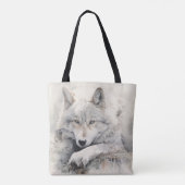 Sac fourre-tout Wolf personnalisé - Cadeau de nom  (Dos)