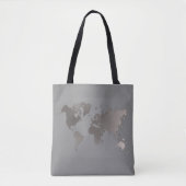 Sac fourre-tout World Map Gris Cadeau Sac Grand (Devant)
