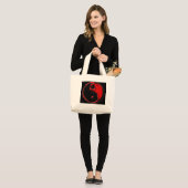 Sac fourre-tout Yin Yang rouge et noir (Devant (modèle))