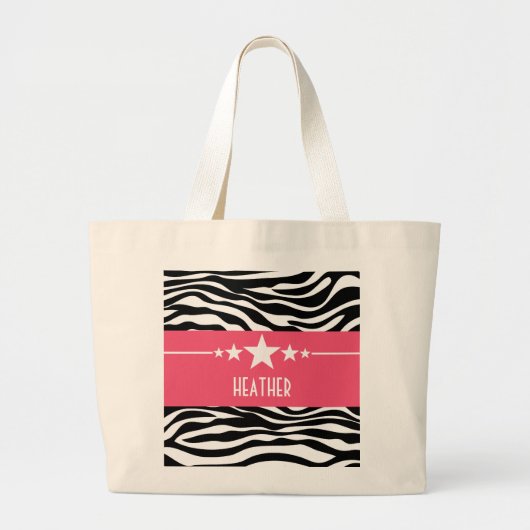 Sac fourre-tout Zebra Rose Sassy Star (Devant)