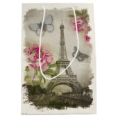 Sac français de cadeau de collage de pivoines (Devant)