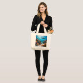 Sac géant requin majestueux et récif corallien (Devant (modèle))