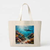 Sac géant requin majestueux et récif corallien (Dos)