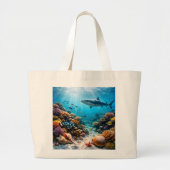 Sac géant requin majestueux et récif corallien (Devant)