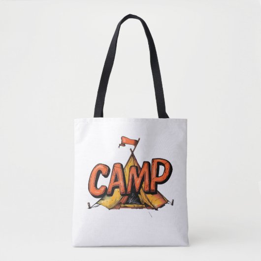 Sac graphique de camp d'été rétro (Devant)