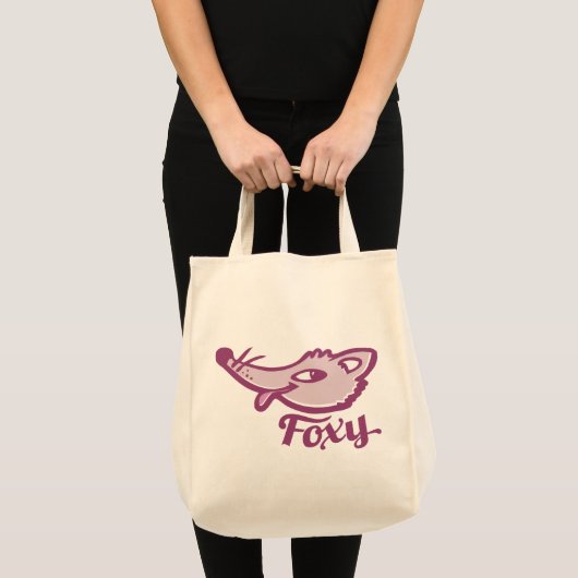 Sac graphique rose Foxy fox (Devant (produit))