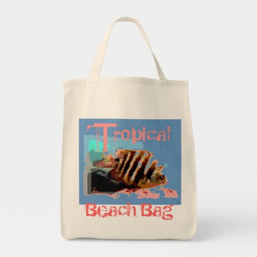 Sac graphique tropical de plage (Devant)