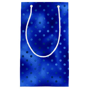 Sac Hanoukka bleu royal à pois en feuille métallis
