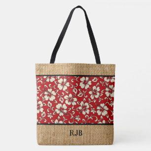 Sac hawaïen de plage de monogramme de ketmie de