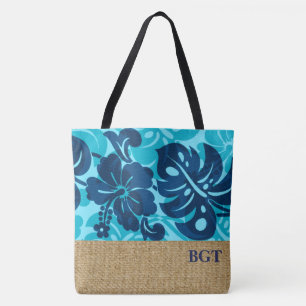 Sac hawaïen de plage de monogramme de ketmie de