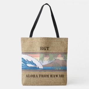 Sac hawaïen de plage de monogramme de Moana d'ail