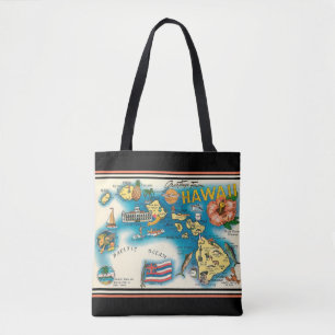 Sac Hawaii Carte Élégant Sac à main noir