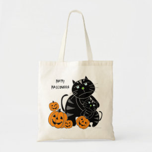 Sac heureux 2 de Halloween de citrouille de chat n