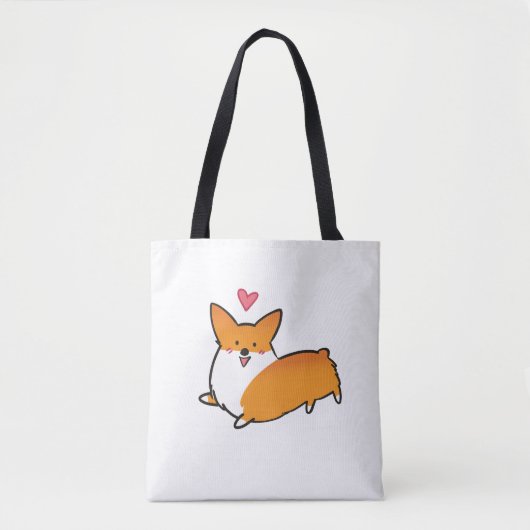 Sac heureux de corgi de coeur (personnalisable) (Devant)