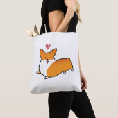 Sac heureux de corgi de coeur (personnalisable) (De près)